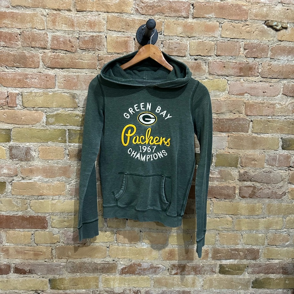 Campus Crew Green Bay Packers Champions Embroidered Women's Green Hoodie Sweater